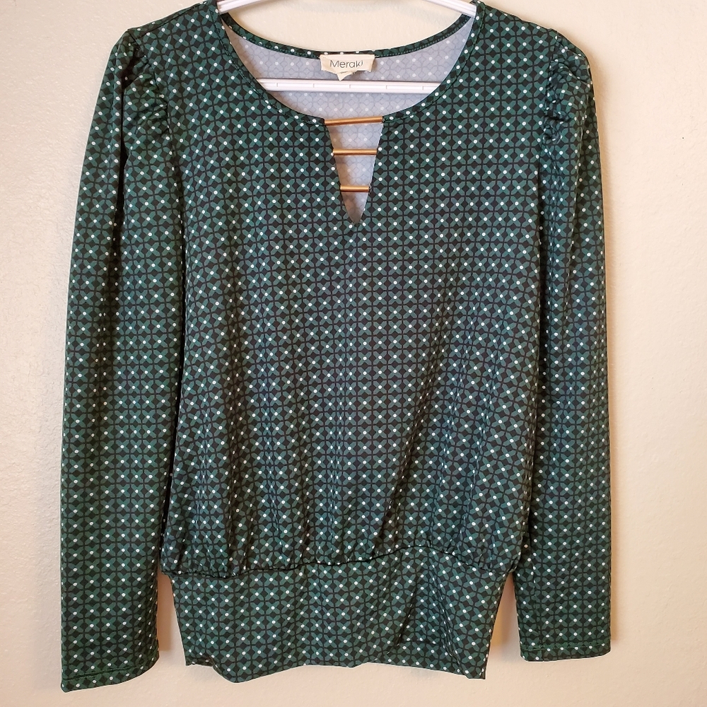 Green professional blouse size Small